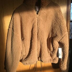 Brown fuzzy zip-up